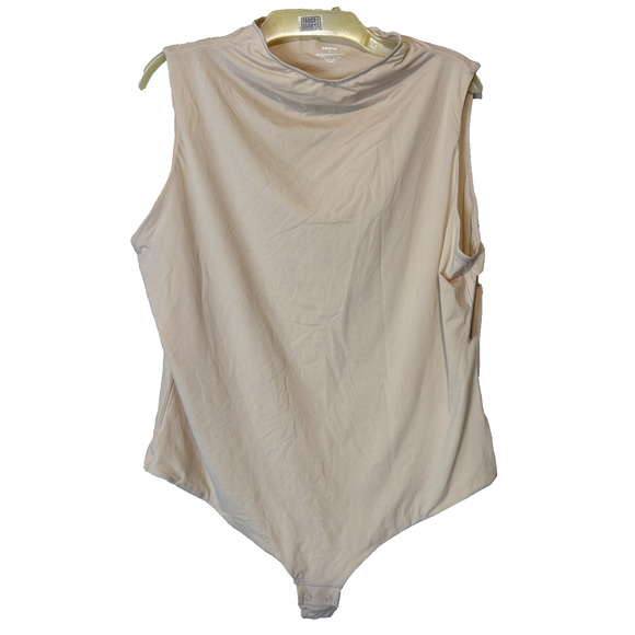 NWT SKIMS Bodysuit Fits Everybody High Mock Neck Women's Size 3X Sand thong back - Picture 1 of 7